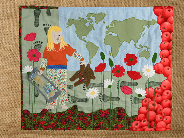 'Will there be poppies, daisies and apples when I grow up?', by Irene MacWilliam (Photo: Martin Melaugh Melaugh © Conflict Textiles)